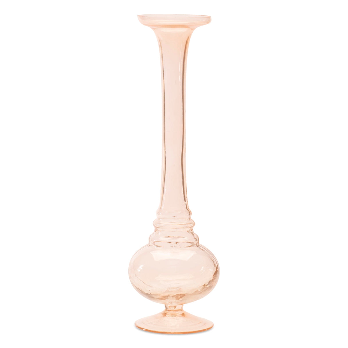 Pink Glass Stem Vase (2 Set)