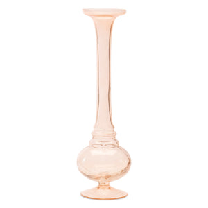 Pink Glass Stem Vase (2 Set)