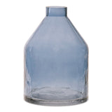 Blue glass bottle vase 6.5"h