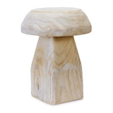 Wood mushroom stool 15.5"h