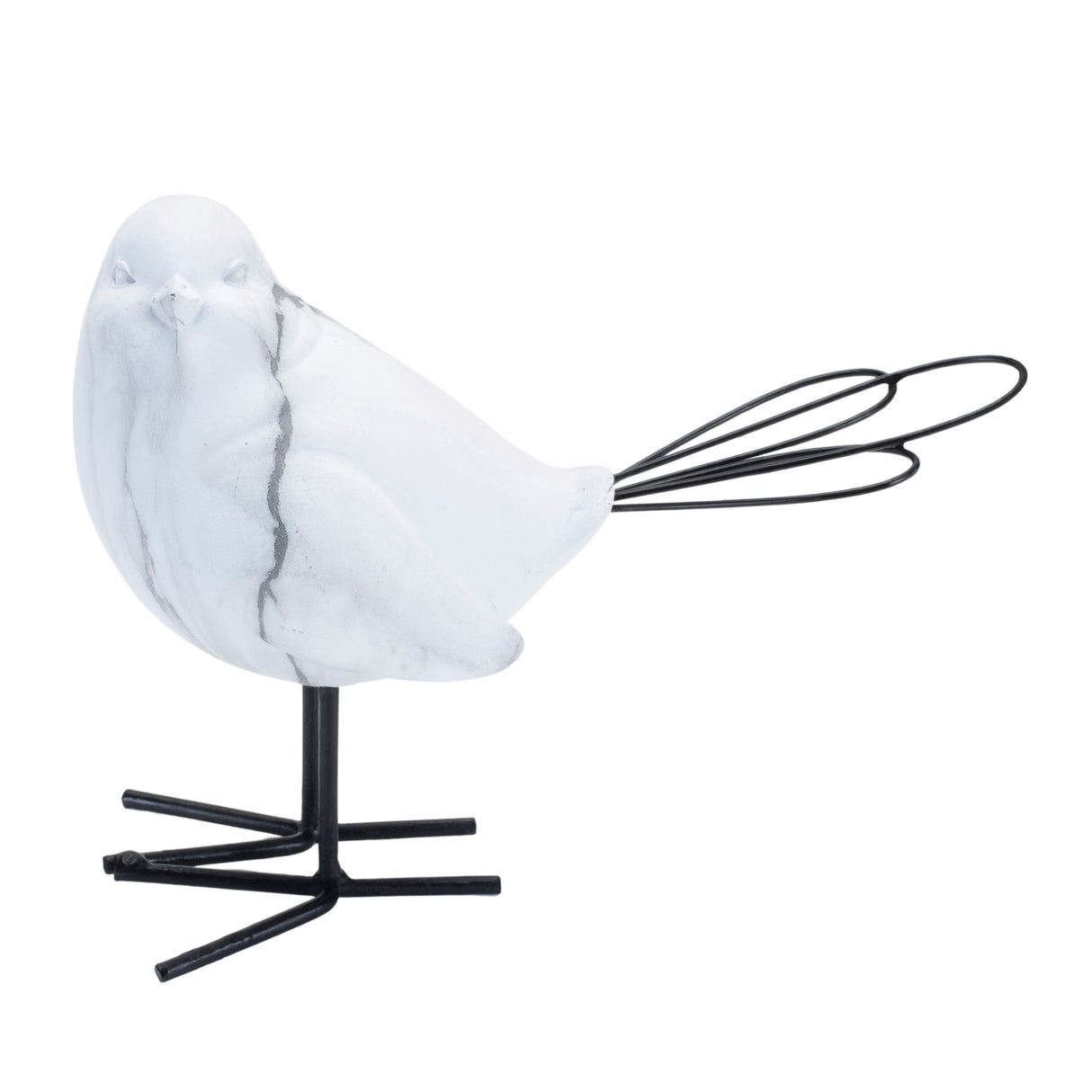Marble print bird figurine (set of 2)