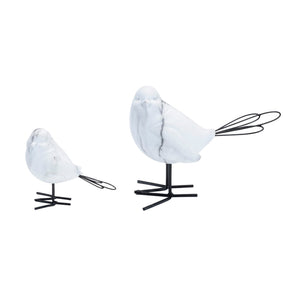 Marble Print Bird Figurine (Set of 2)
