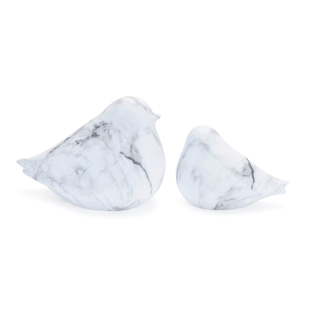 Marble-design-bird-shelf-sitter-(set-of-2)-Decorative-Objects