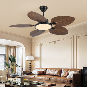 52-Inch Tropical Palm Leaf Ceiling Fan with Lights & Remote Control