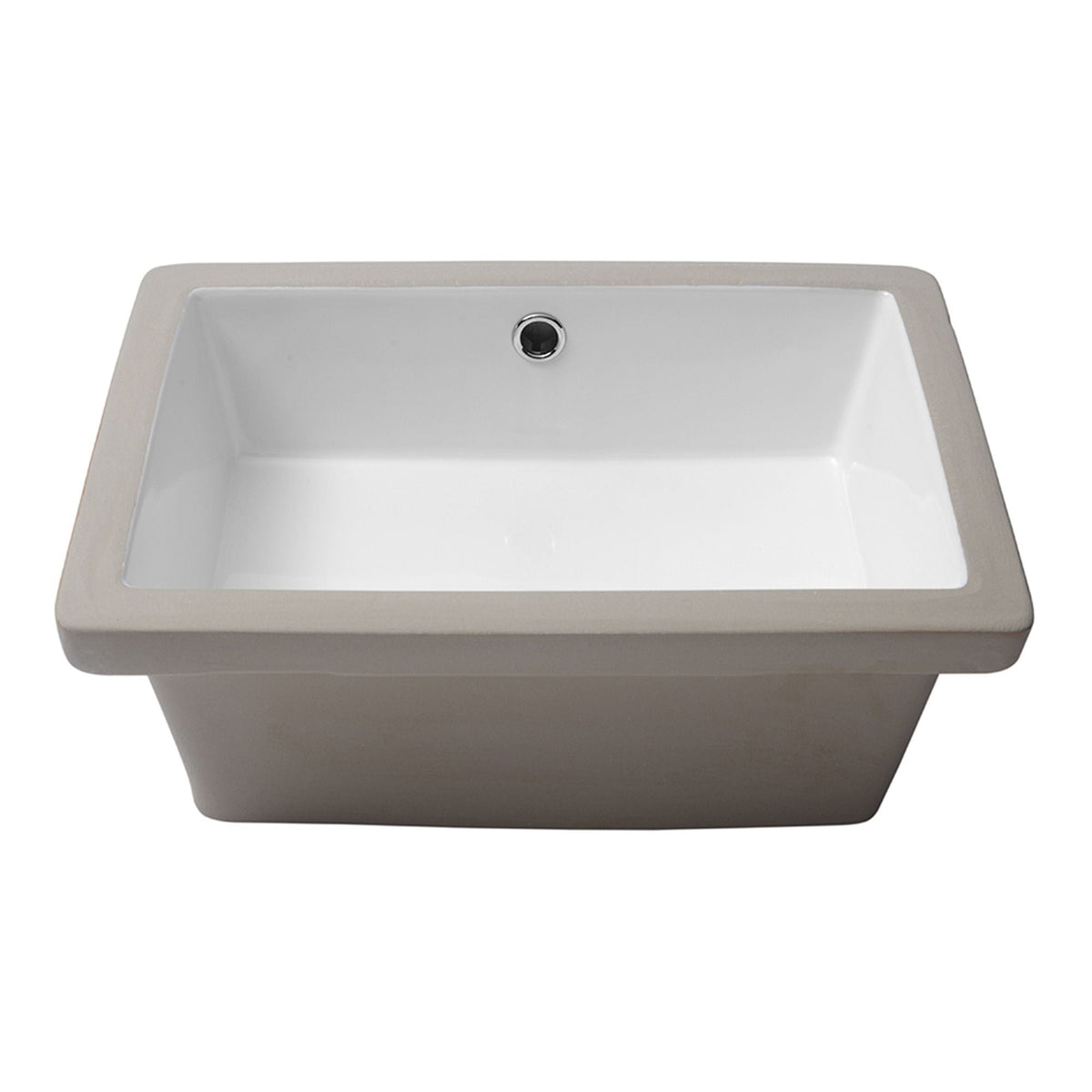 Modern Rectangular Undermount Bathroom Sink With Overflow Ceramic