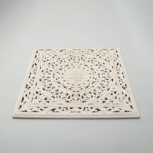 White Square Handcrafted Wooden Wall Decor – 36'x36'