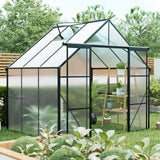 8x6ft-black-double-door-polycarbonate-greenhouse-raised-base-and-anchor-aluminum-for-all-seasons-greenhouses