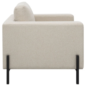 Schwan - Upholstered Track Arm Accent Chair - Oatmeal
