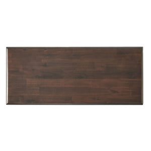 End Table in Brown Acacia Wood with Drawers
