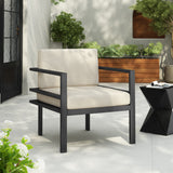 27.7'' modern outdoor lounge chair with aluminum frame, weather-resistant cushions, sleek design, perfect for patio, garden, or balcony