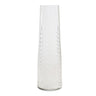 Etched soda lime glass vase 9"h