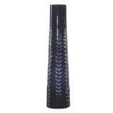 Etched soda lime glass vase 11.5"h