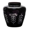 Etched Soda Lime Glass Urn Vase 6.5"D