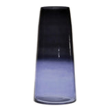 Blue soda lime glass vase 12.5"h