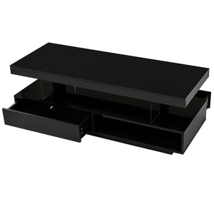 LED Coffee Table With 2 Drawers And Display Shelves