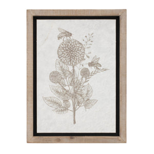Framed floral insect print (set of 3)