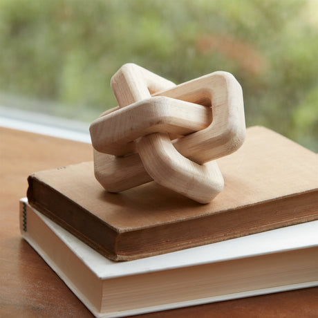 Oak wood square link decor (set of 3)