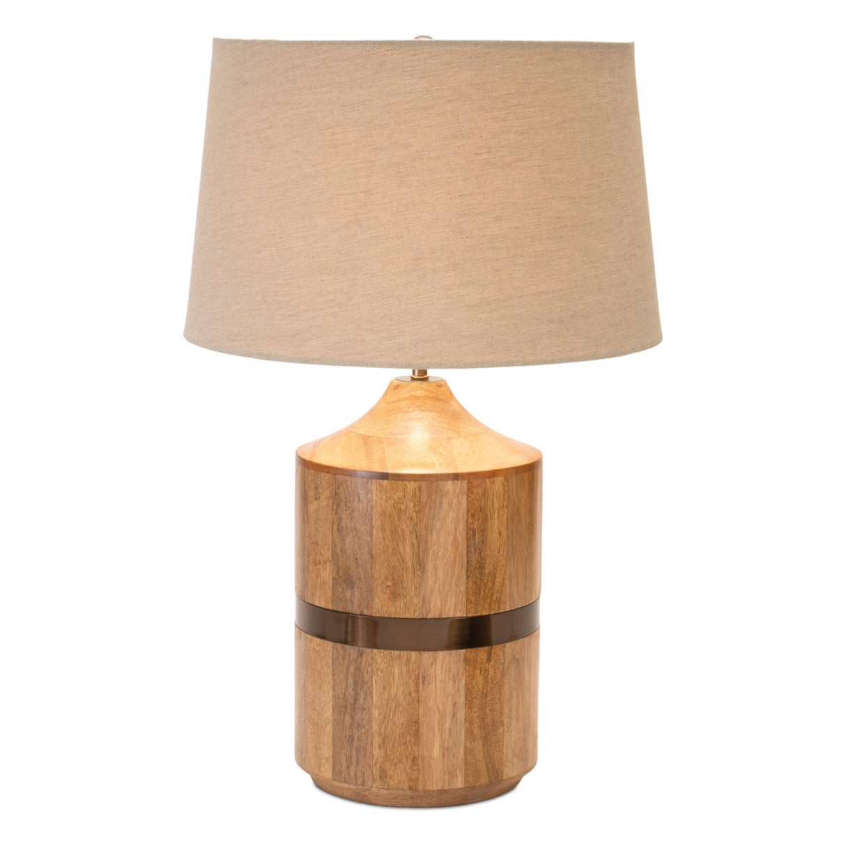Natural wood table lamp 22.5"h