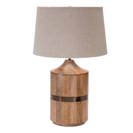 Natural wood table lamp 22.5"h