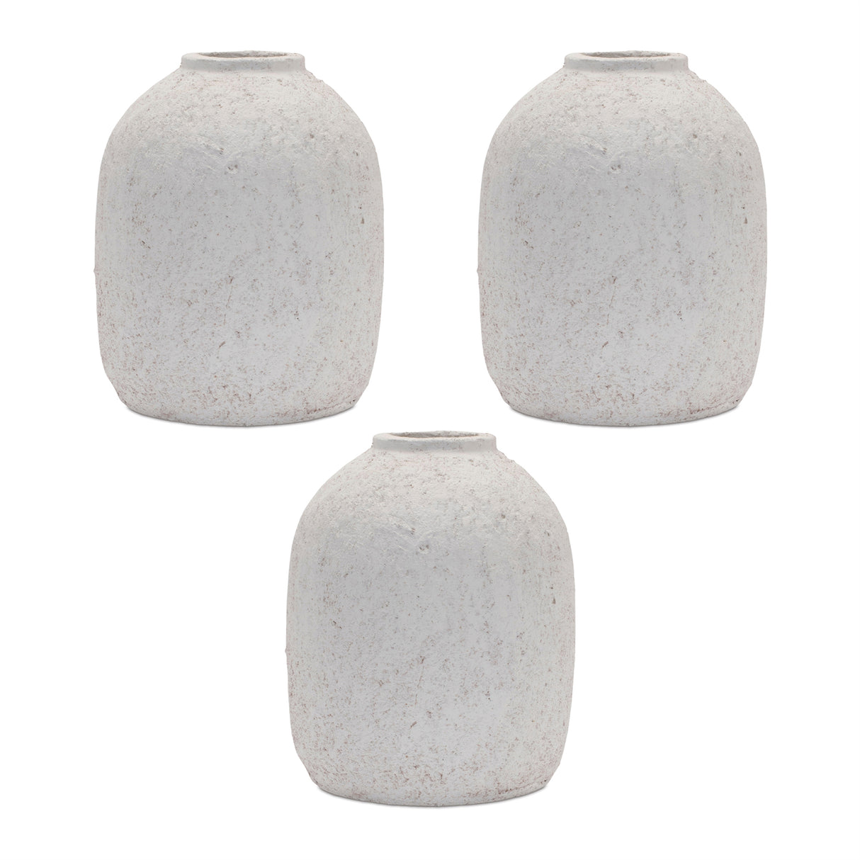 Distressed terra cotta bud vase (set of 3)