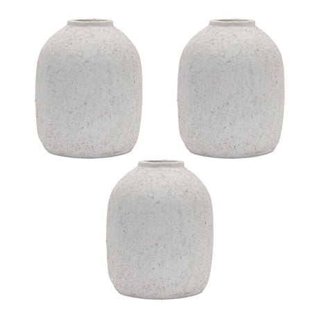 Distressed terra cotta bud vase (set of 3)