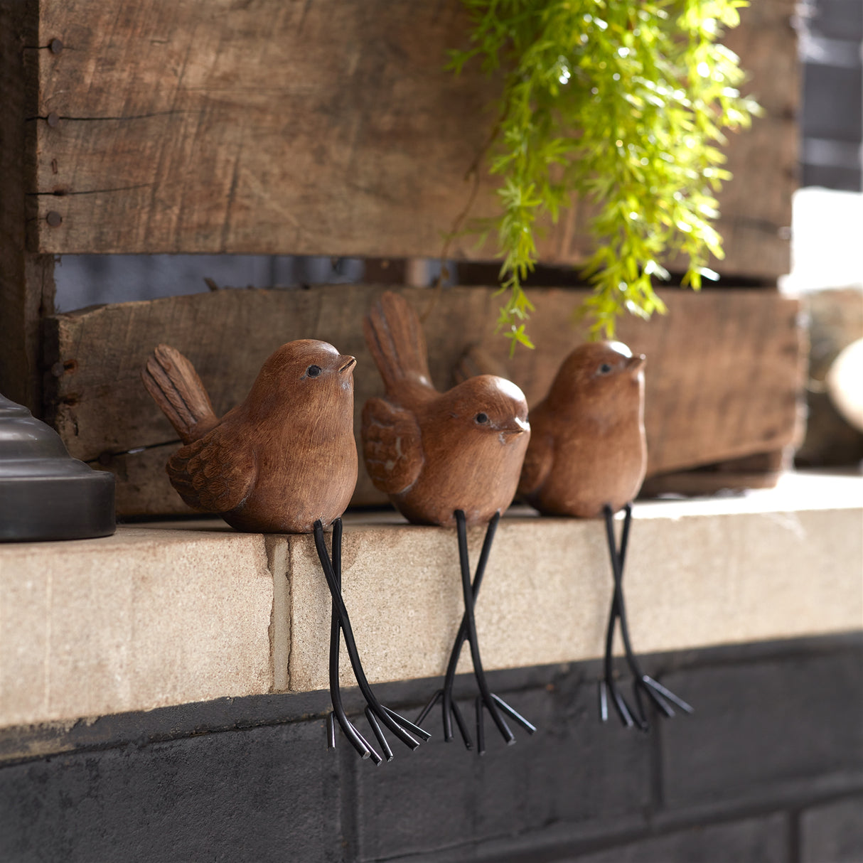 Etched bird shelf sitter (set of 6)