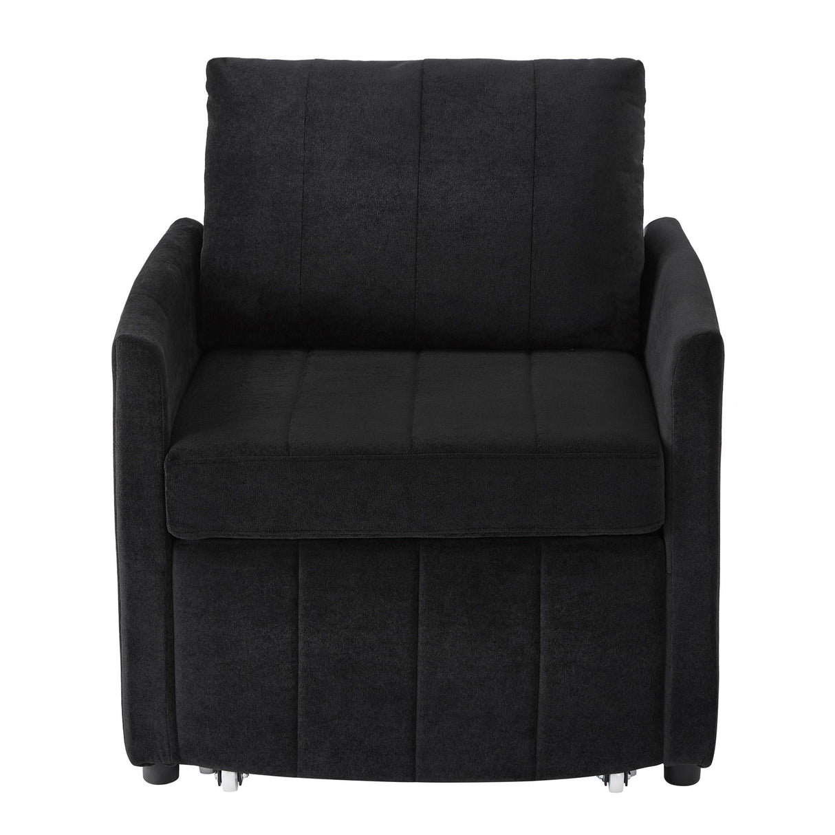 Upholstered Convertible Sleeper Sofa With 5 Position Backrest, Side Pockets, Storage