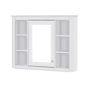 Bathroom Vanity With Mirror Cabinet, Single Sink With 2 Soft Closing Doors And 4 Drawers