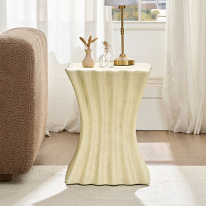15.16 Inch Side Table Vintage Sturdy Fiberglass Table