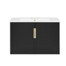 Modern Rectangular Bathroom Vanity With Sink and Soft-Close Storage - Black or White