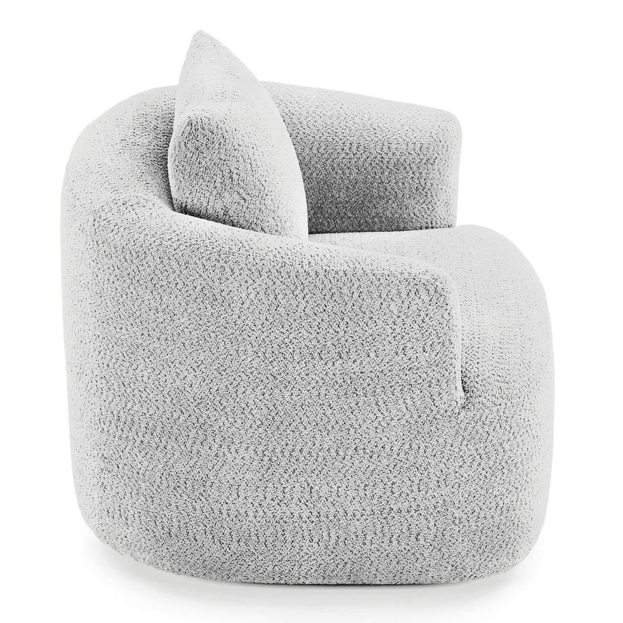 360° Swivel Barrel Sofa Chair With Throw Pillow, Upholstered Accent Chair