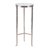 Iron accent table with glass top 24"h