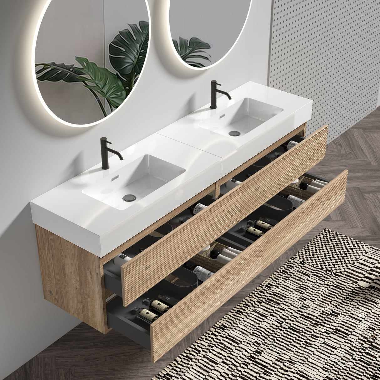 Grace 72" Bathroom Vanity with Silent DTC Soft-Closing Drawers