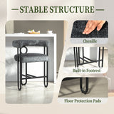 Household bar stools set of 2, modern upholstered with back