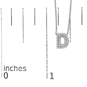 10K White Gold Diamond Accent "A-Z" Initial Bubble Pendant Necklace