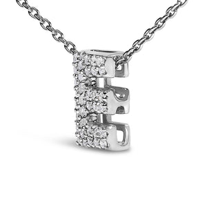 10K White Gold Diamond Accent "A-Z" Initial Bubble Pendant Necklace