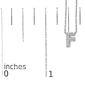 10K White Gold Diamond Accent "A-Z" Initial Bubble Pendant Necklace