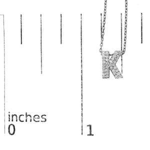10K White Gold Diamond Accent "A-Z" Initial Bubble Pendant Necklace