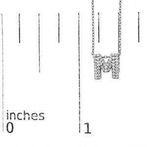 10K White Gold Diamond Accent "A-Z" Initial Bubble Pendant Necklace