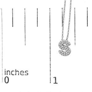 10K White Gold Diamond Accent "A-Z" Initial Bubble Pendant Necklace