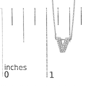 10K White Gold Diamond Accent "A-Z" Initial Bubble Pendant Necklace