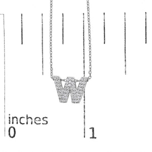 10K White Gold Diamond Accent "A-Z" Initial Bubble Pendant Necklace