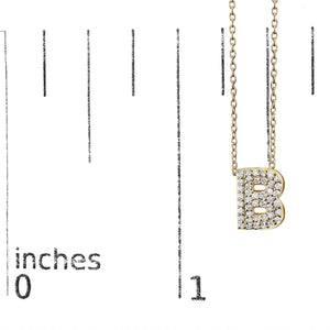 10K Yellow Gold Diamond Accent "A-Z" Initial Bubble Pendant Necklace