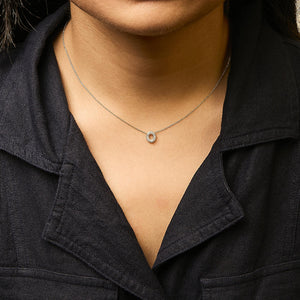 10K Yellow Gold Diamond Accent "A-Z" Initial Bubble Pendant Necklace