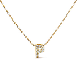 10K White Gold Diamond Accent "A" Initial Bubble Pendant Necklace