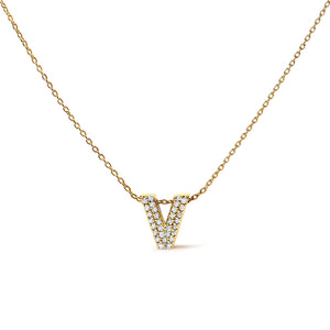 10K White Gold Diamond Accent "A" Initial Bubble Pendant Necklace