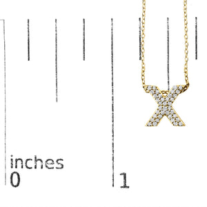 10K Yellow Gold Diamond Accent "A-Z" Initial Bubble Pendant Necklace