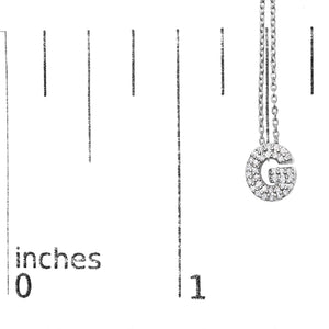 10K White Gold Diamond Accent "A-Z" Initial Bubble Pendant Necklace