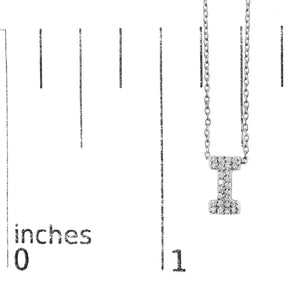 10K White Gold Diamond Accent "A-Z" Initial Bubble Pendant Necklace