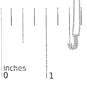 10K White Gold Diamond Accent "A-Z" Initial Bubble Pendant Necklace